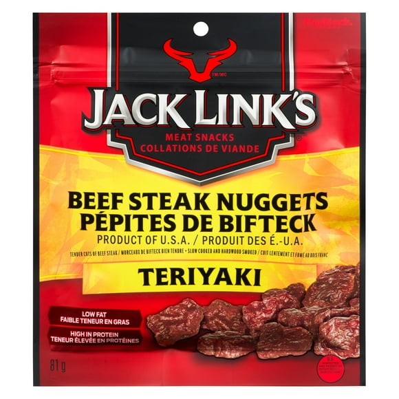 JACK LINK'S TERIYAKI BEEF STEAK NUGGETS 81G, JL TERIYAKI NUGGETS 81G