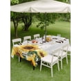 thumbnail image 4 of Outdoor Tablecloth with Umbrella Hole for Patio/Picnic/Party/Camping, Yellow Sunflowers Waterproof Table Cloth Rectangle Table Cover Washable, Farmhouse Spring Botanical Floral Wooden (60"x 102"), 4 of 8