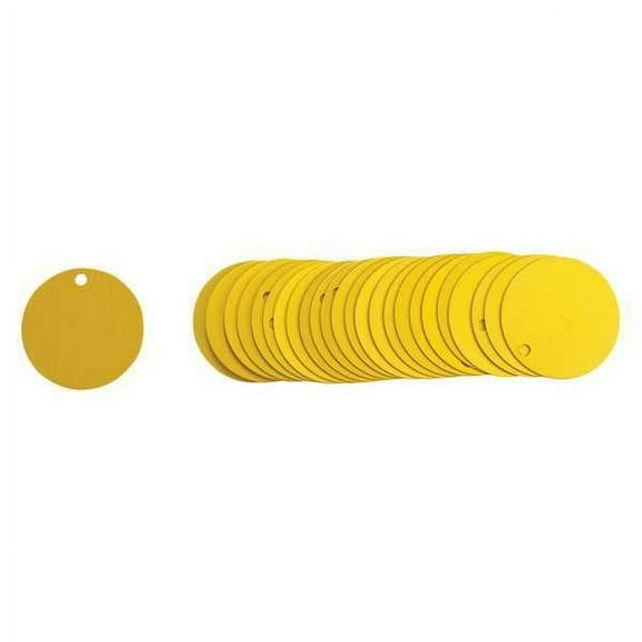 Brady Blank Tag,Aluminum,2in W,Yellow,PK25 49905