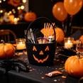thumbnail image 5 of Halloween Pumpkin Shaped Handbag and Storage Basket with Spider and Bat Designs for Festive Decor and Organization, 5 of 5