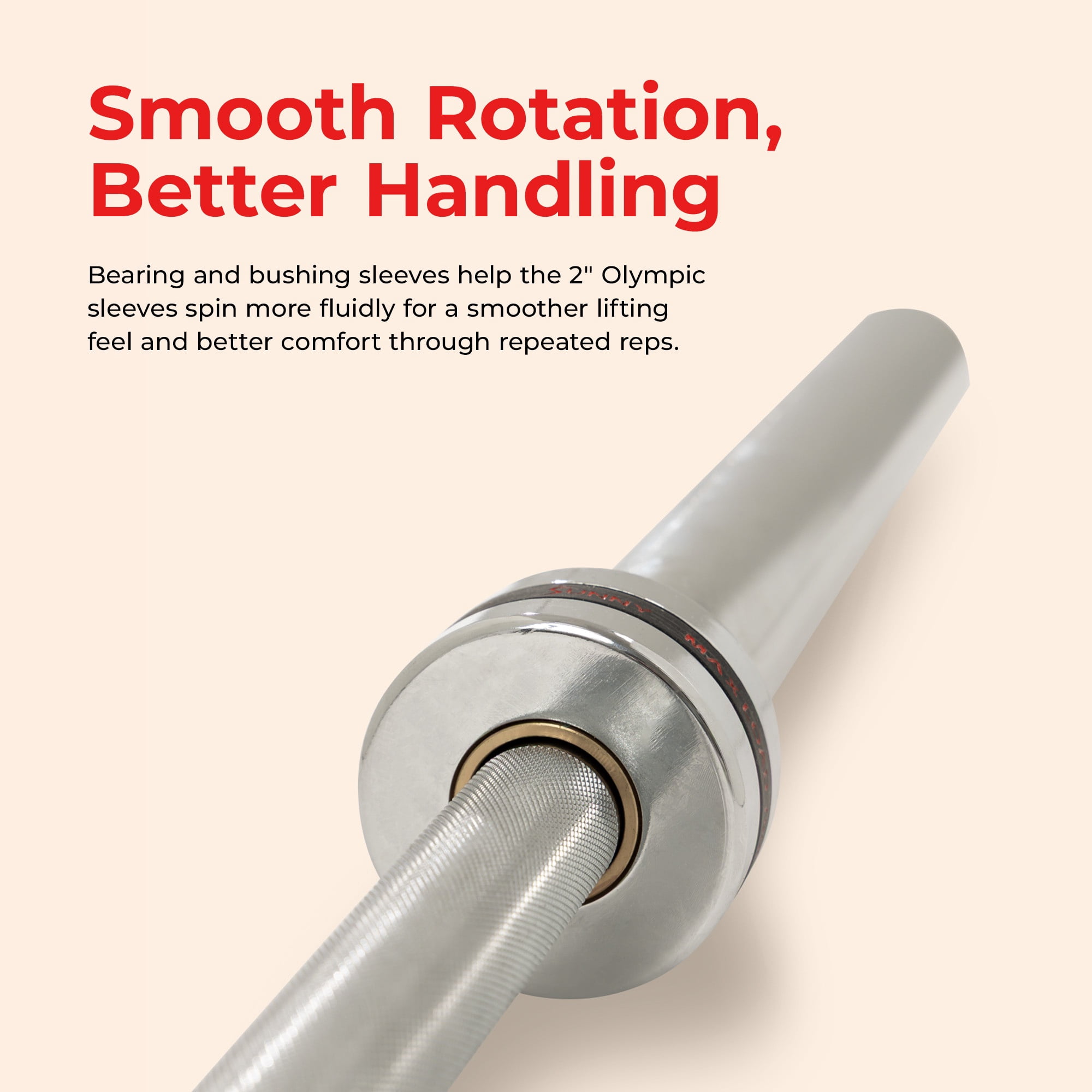Sunny Health & Fitness 86” (7 ft) Olympic Barbell Bar with 30mm shaft diameter - SF-OB04-86-30