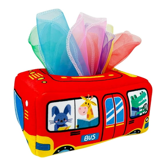 Caja de pañuelos Montessori para bebé, juguete interactivo de educación temprana, juguete de desarrollo 18cmx12cmx9cm