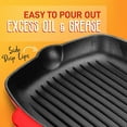 thumbnail image 4 of NutriChef 11 Inch Square Cast Iron Skillet with Porcelain Enamel Coating, Red, 4 of 7