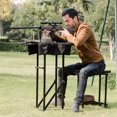 Gymax Folding Shooting Bench Seat with Adjustable Table Gun Rest Height