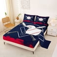 thumbnail image 2 of Erosebridal Est Baseball Sleep Bed Sheets for Kids, Navy Red Game King Sheets, 4pcs, 2 of 5