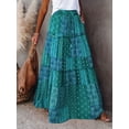 thumbnail image 3 of Michellecmm Women's Bohemian Skirts High Waist Tiered Long Skirts with Pockets, 3 of 7