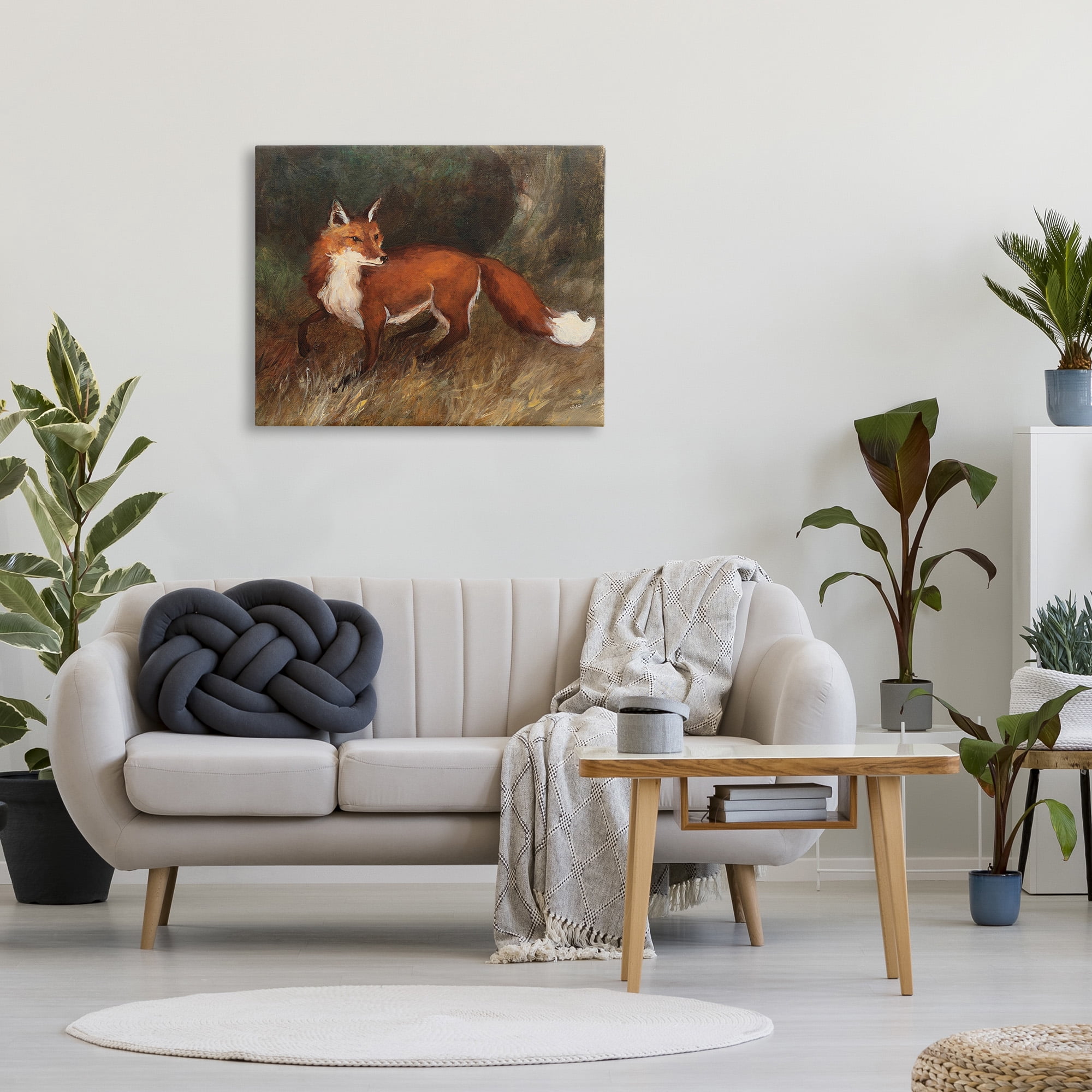 Stupell Industries Wild Fox in Forest Animals & Insects Painting Gallery Wrapped Canvas Art Print Wall Art, 40 x 30