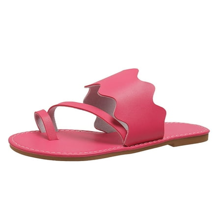 

Summer Saving Clearance! Kukoosong Flat Sandals for Women Beach Sandals Summer Non-Slip Causal Slippers Flip Flops Women s Sandals Hot Pink 41