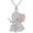 Elephant Family, variant on SISGEM S925 Sterling Silver Animals Pendant 7A Cubic Zirconia Panda/Elephant/Owl/Hummingbird/Cow/Mouse/Giraffe/Lion/Chicken/Monkey/Parrot/Bird Necklaces for Women