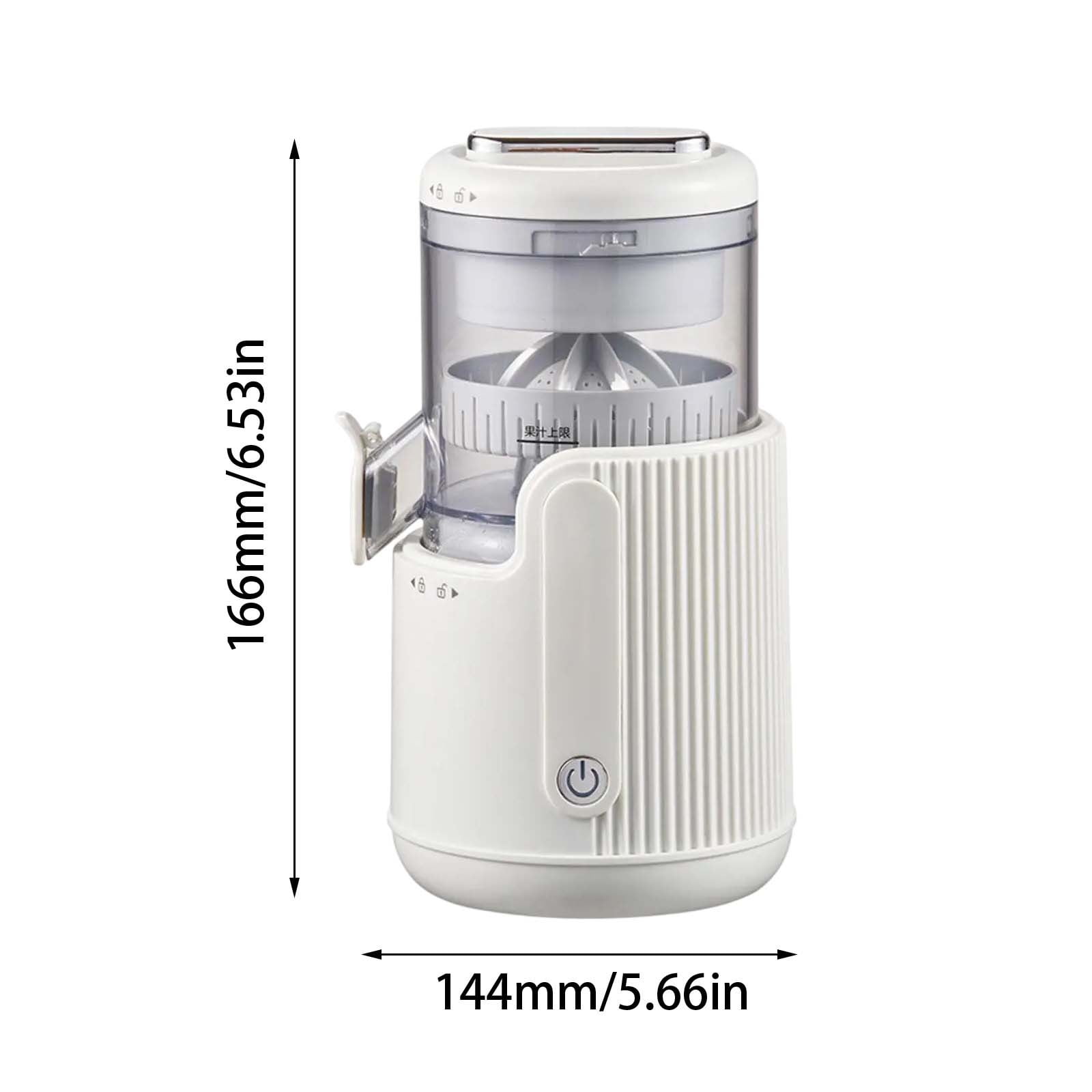 Electric Juicer Machine, Powerful 360° Slow Masticating Juicer with USB Rechargeable 1500mAh Battery, Leakproof Spout, Easy to Clean, Food-Grade Material, 45W Power, White