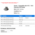 thumbnail image 2 of Starter - Compatible with 1972 - 1974 Chevy C20 Pickup 1973, 2 of 2