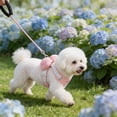 thumbnail image 2 of AuroraX Adjustable Pet Harness Leash Bow Tie Dog Cat Leash Reflective No Pull Vest Style Padded Pet Supplies for Dog Cat Pink, 2 of 6