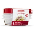 thumbnail image 2 of Rubbermaid TakeAlongs 2.9-Cup Square Food Storage Containers, 4-Pack, Red, Ideal Use for Meal Prep and Batch Cooking, 2 of 6
