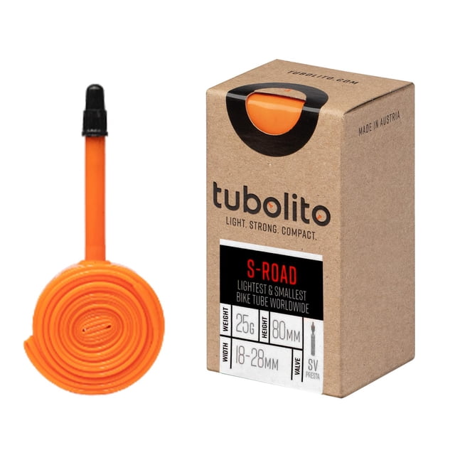 Camara para Bicicleta Tubolito S-Tubo 700 Mm 18-28 Francesa 80 Mm Naranja
