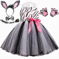 thumbnail image 2 of Vestido de tul con tutú de cebra para niñas, con temática de jungla en blanco y negro, para fiestas de cumpleaños de niñas, disfraces de Halloween para niñas pequeñas, 2 of 5