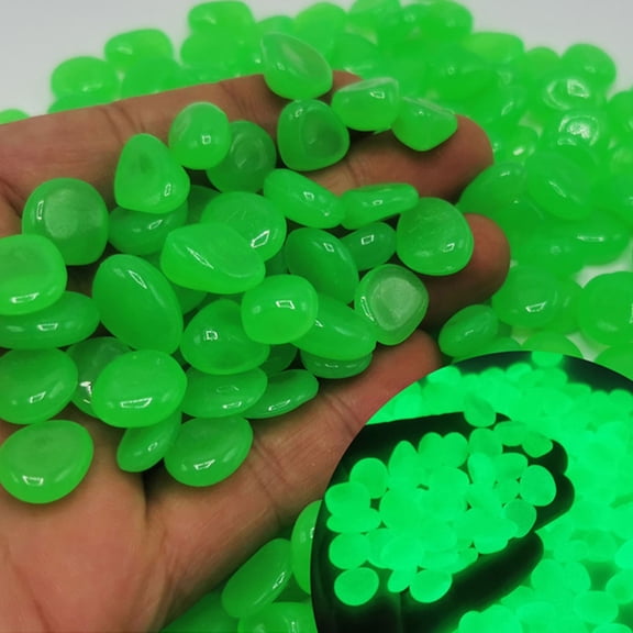 Tizuqe Glow In The Dark Garden Pebbles Stones Rock For Yard And Walkways Decor Fairys Garden Decorative Luminous Stones 300pcs