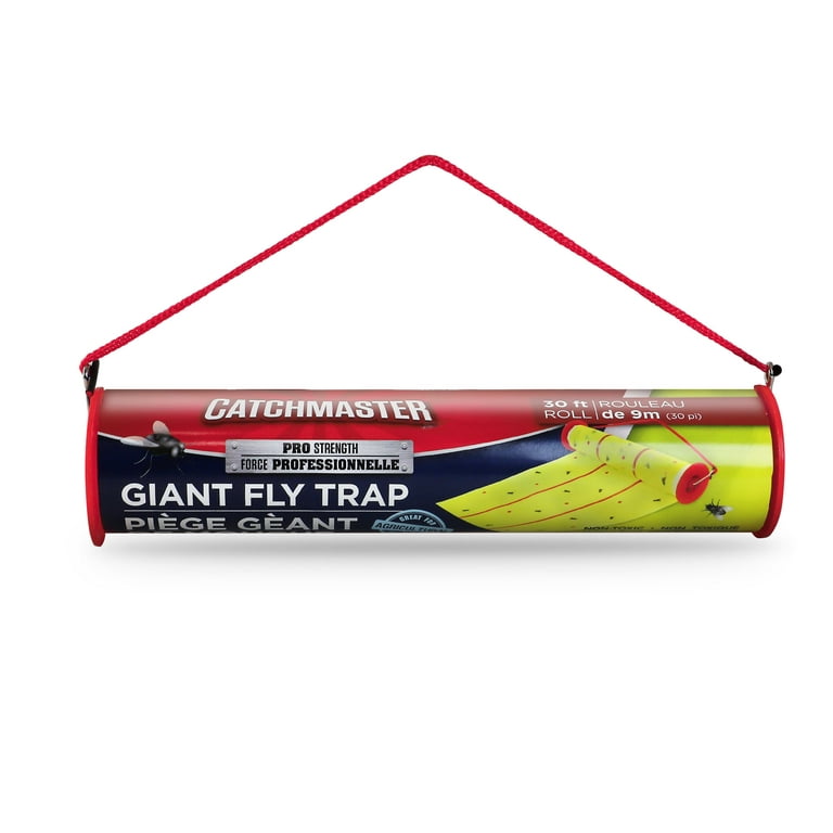 Catchmaster Giant Fly Glue Trap 1-Pack 30 Feet Each, Adhesive Fly Traps  Outdoor, Sticky Bug Catcher, Bulk Flying Insect Paper Roll, Pet Safe Pest
