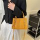 thumbnail image 3 of Bolso de hombro para mujer Bolso bandolera de cuero PU Bolso retro Bolso bandolera (Amarillo), 3 of 4