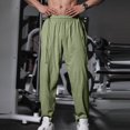 thumbnail image 2 of Men's Linen Pants Lightweight Drawstring Elastic Waist Pockets Loose Fit Straight Legs Beach Yoga Summer, 2 of 7
