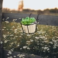 thumbnail image 4 of ColoMX 2 soportes colgantes para flores: elegante soporte para macetas con barandilla de jardín, soporte para plantas de ventana, soporte metálico para macetas., 4 of 7