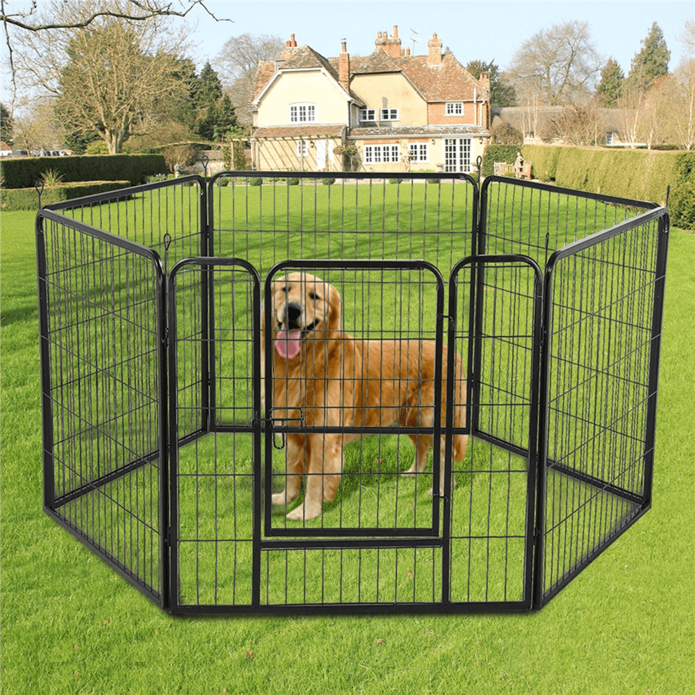 Yaheetech 31.5inch 12 Panel Portable Pet Playpen Dog Exercise Fence,Black