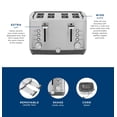 thumbnail image 4 of Tostadora General Electric de 4 Rebanadas, Acero Inoxidable con Bandeja Extraíble, 4 of 5
