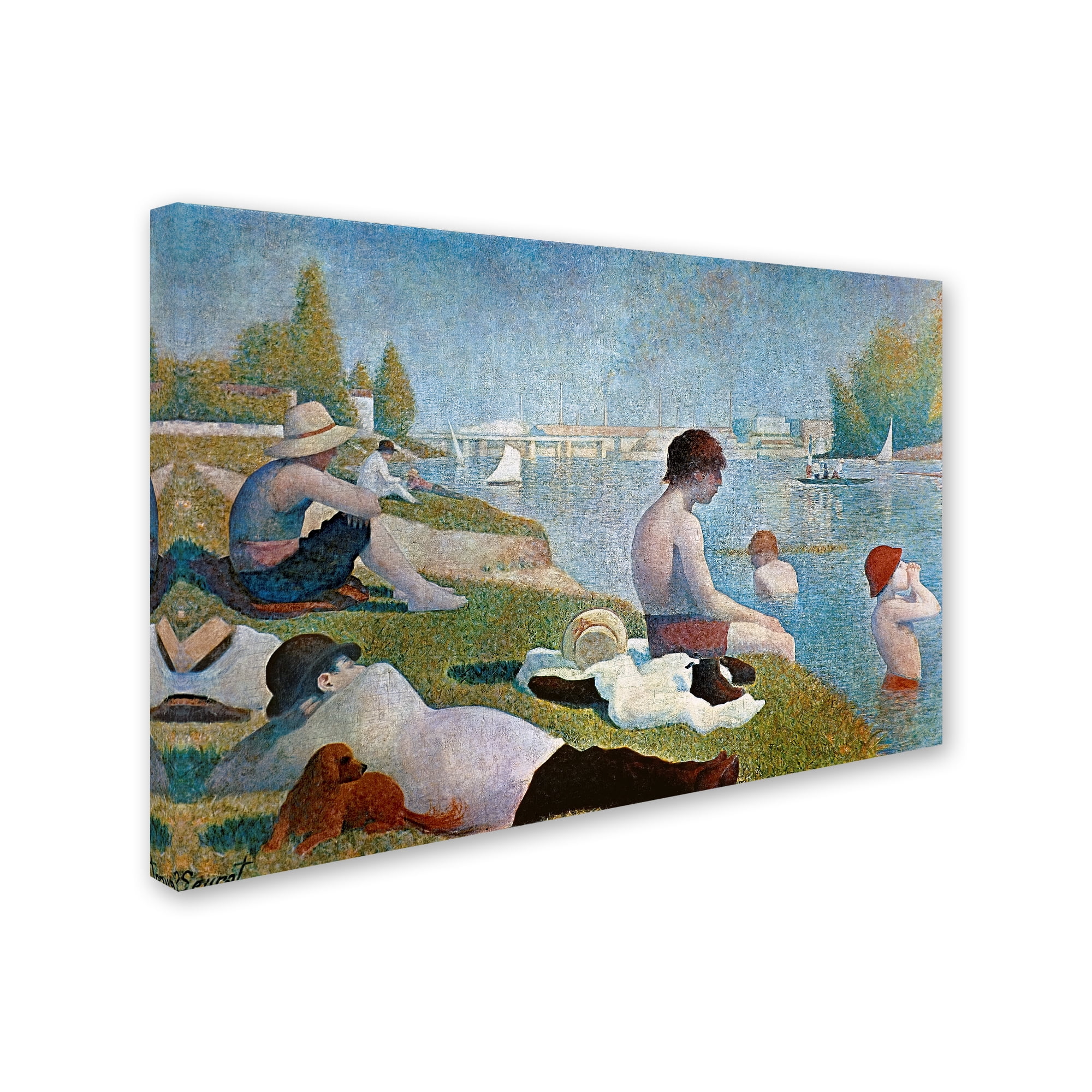 Georges Seurat 'Bathing at Asnieres' Canvas Art