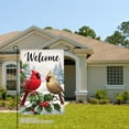 thumbnail image 2 of JOOCAR Welcome Cardinal Birds on Holly Branch Garden Flag for Winter Christmas Home Outdoor Garden Yard Door Decor 12x18 inch, 2 of 5