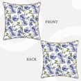 thumbnail image 3 of Fotbe Blue Flax Flowers Pattern Velvet Decorative Throw Pillow Covers with Elegant Piping, Soft Plush Cushion Cover for Sofa, Bed, Car, Office-16"x16", 3 of 8