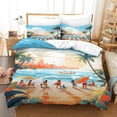 thumbnail image 1 of Ensemble de Literie Sunny Beach 3 Pcs Fête Passionnée Housse de Couette en Microfibre Imprimée à Fermeture Éclair, 1 of 5