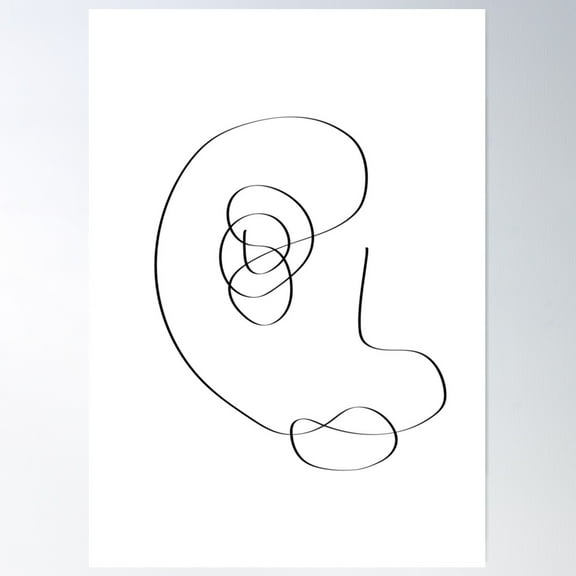 Abstract Simple Line Art Poster Wall Art, Modern Wall Decor For Living Room Bedroom, 8x12 UNFRAMED