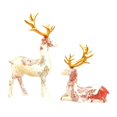 thumbnail image 2 of 2Pcs Resin Reindeer Statue Small Christmas Seated And Standing Deer Figurine, Reindeer Ornaments For Living Room, Wine Cabinet, Display Stand, Bedroom, Office Desktop, 2 of 5