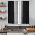 thumbnail image 5 of Black White Stripe Sheer Curtains 84 Inches Long, Modern Rustic Vertical Striped Light Filering Curtains, Breathable Simi Curtain Privacy Drapes for Living Room Bedroom Lightweight Window Treatment, 5 of 9