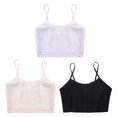 thumbnail image 3 of vastwit 3Pcs Cropped Tank Tops for Girls Spaghetti Strap Crop Top Basic Sports Cami Solid Color Black&Pink&Light Purple L, 3 of 5