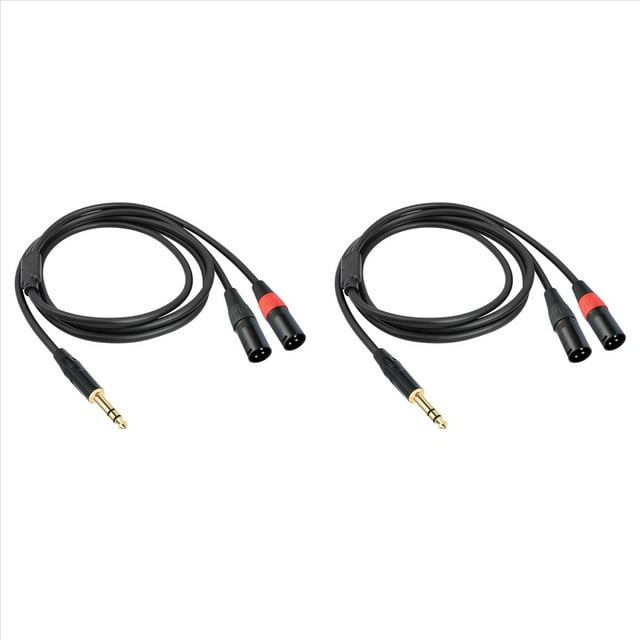 2X Jack 6.35mm 1/4 TRS Estéreo A Doble XLR Macho Cable de Audio Cable Alargador y Cable de Audio Divisor 200cm