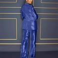 thumbnail image 7 of Prolriy Womens Pant Suit Sets Women 2 Piece Outfits 2024 Trendy Sequins Suit Set One Button Notched Lapel Wide Leg Pants Set Blazer Sets Women 2 Piece Outfits Blue M, 7 of 7
