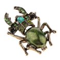 thumbnail image 1 of KLKCMS Broche Chic en Émail avec Strass Coléoptère Insecte Bijou de Costume Vert, 1 of 8