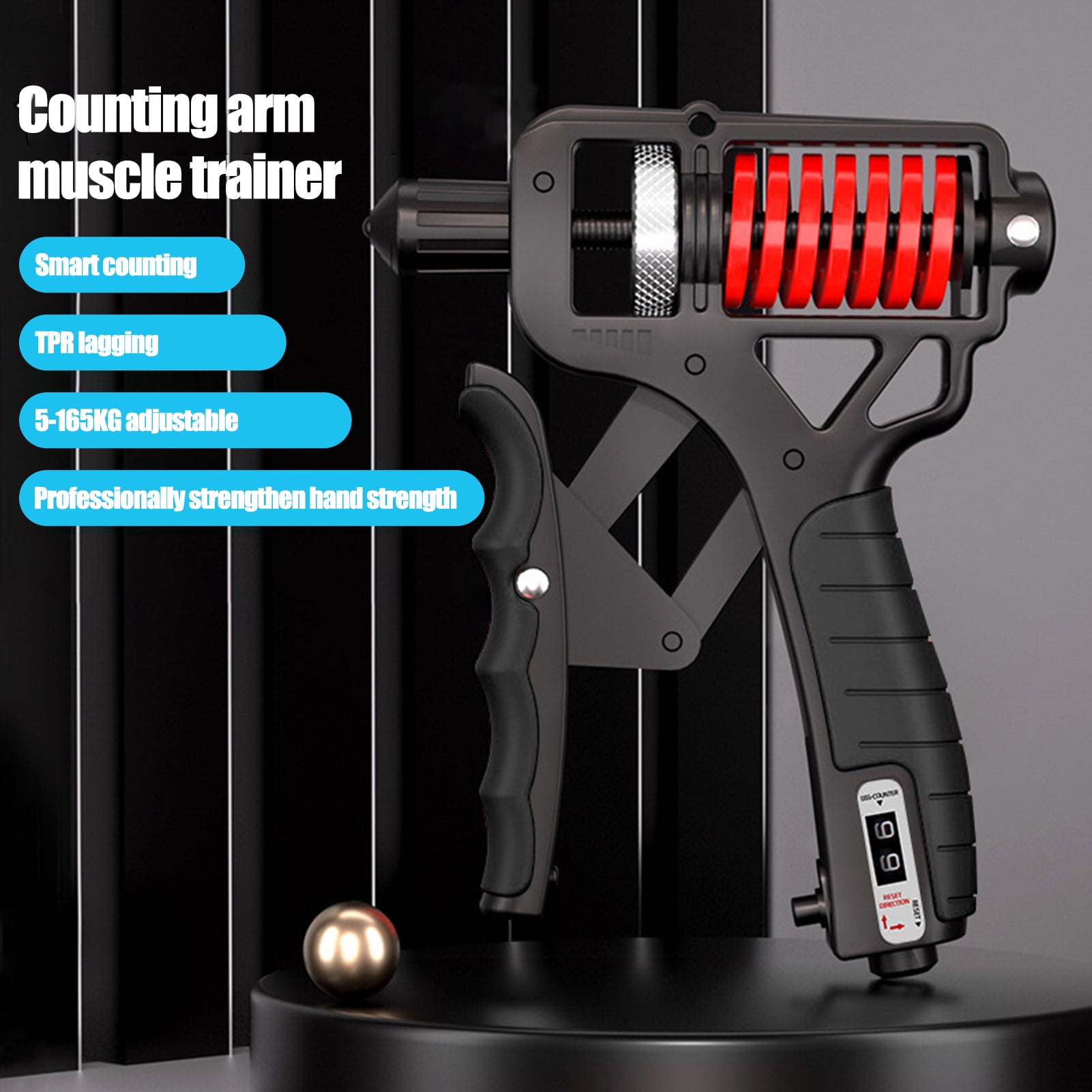 YIFAEUX Grip Strength Trainer Adjustable Distance/Resistance Ergonomic Non-Slip Rubber Hand Gripper Hand Grip Forearm Strengthener with Counter