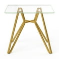 thumbnail image 6 of Lisonu Modern Gold Glass Dining Table with Metal Legs for 2-4 People, 35.4-Inch Square, 6 of 11