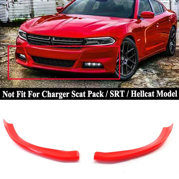 For Dodge Charger SXT RT 2015-2023 Front Bumper Lip Splitter Guard Protector Red