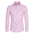 thumbnail image 2 of Stretch Mens Slim Fit Dress Shirts Formal Long Sleeve Button Down Shirts, 2 of 5