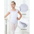 thumbnail image 7 of Stelle Girls Mesh Short Sleeve Ballet Leotards Dance Gymnastic Outfits Basic Dance Leotard for Girls/Toddlers/Kids,White，2-3 Years, 7 of 7