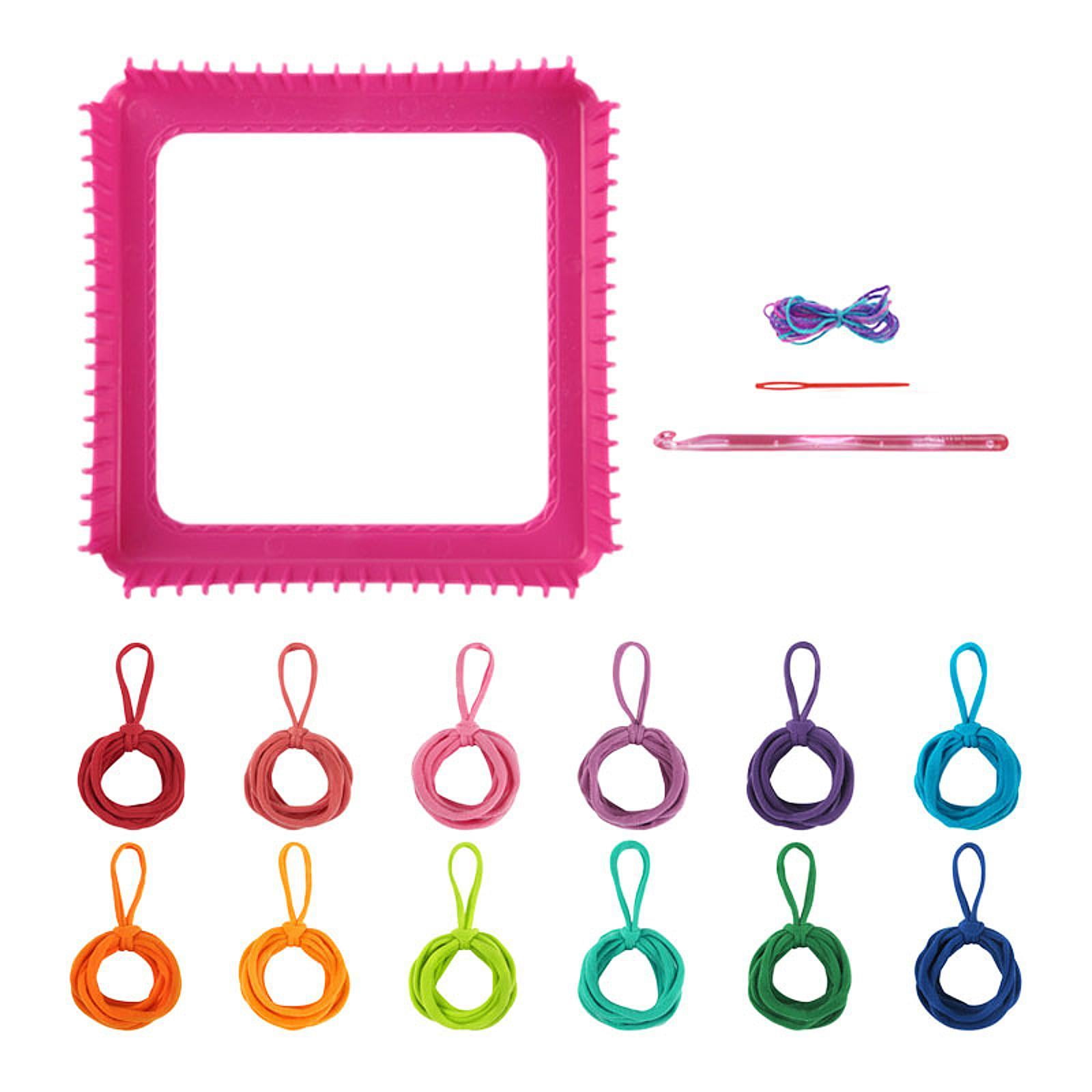 balikha Weaving Loom Kit Toys DIY Knitting Crochet Portable Crafts Gifts Potholder Loops Making Kits Sewing Craft for Adults Children 12 Colors