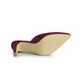 thumbnail image 5 of BLISSFUL STEP Women's Pointed Toe Stiletto Heels Slide Mules Burgundy 8, 5 of 7
