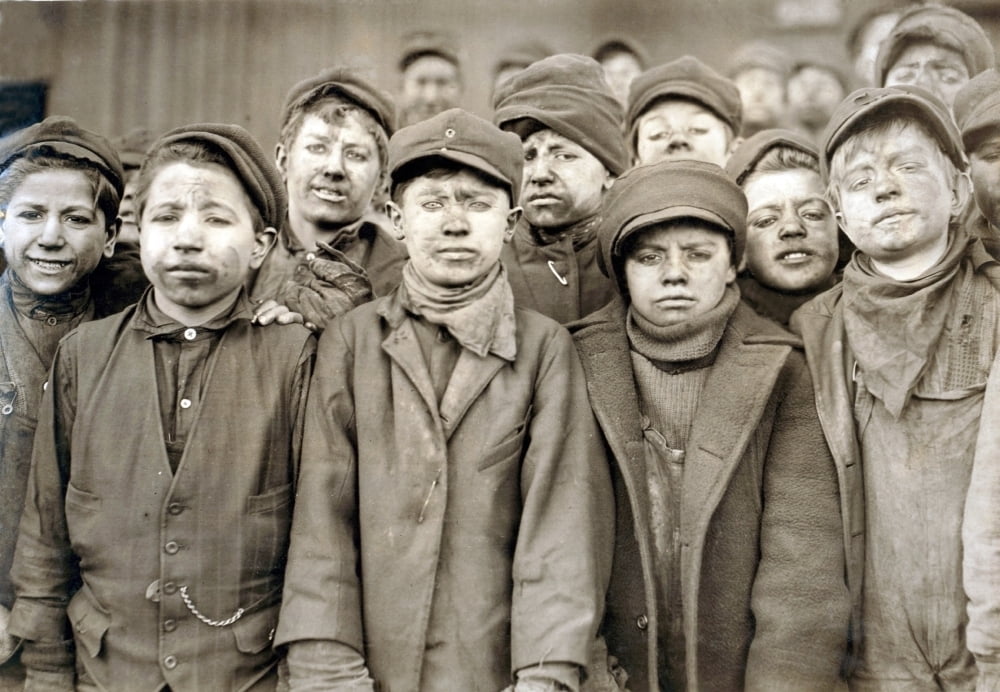 Child Laborers Portrayed By Lewis Hine In 1911. Dust Covered Breaker