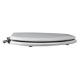 thumbnail image 3 of BathDecor Premium White Molded Elongated Wood Toilet Seat with Decorative Brushed Nickel Metal Hinge and OSG?, 3 of 4