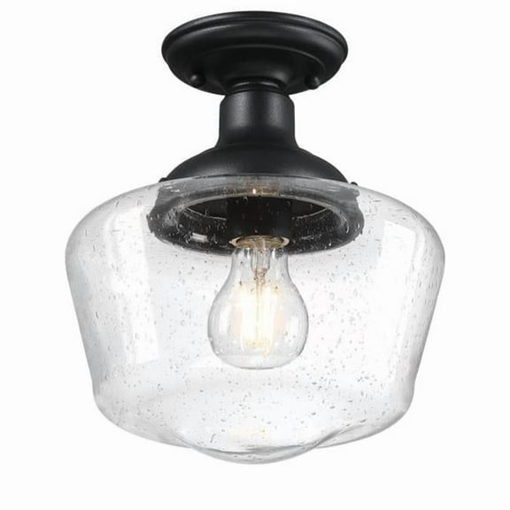 Westinghouse Lighting  Scholar 9 Inch, One Light Outdoor Semi-Flush Mount Fixture, Clear Seeded Glass - 1-Light