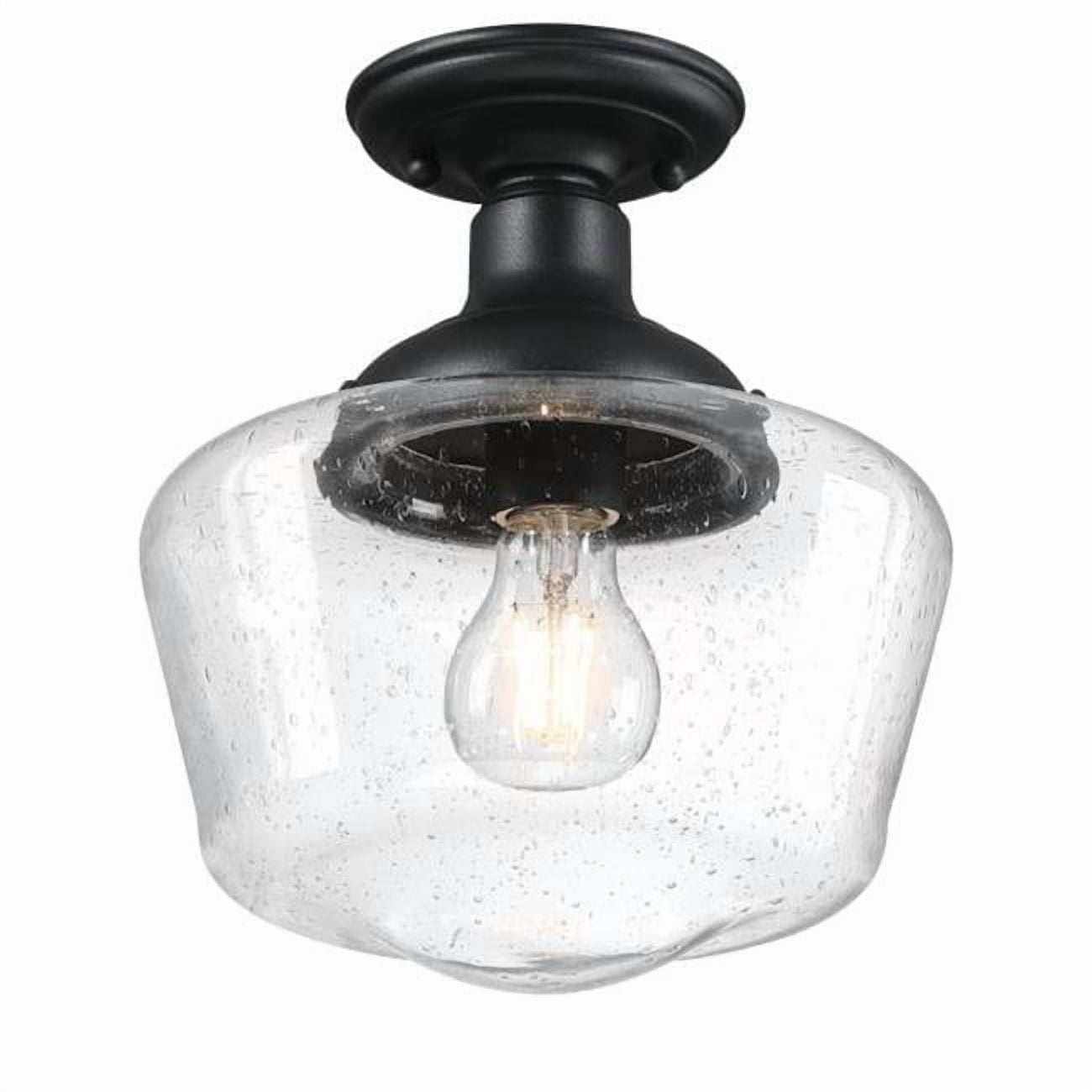 Westinghouse Lighting Scholar 9 Inch, One Light Outdoor Semi-Flush Mount Fixture, Clear Seeded Glass - 1-Light
