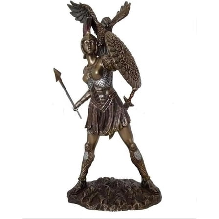 Mythology Athena Owl Statue,Myth Wisdom Goddess Sculpture Resin Statue Altar for Home Altar Witch Statue,Desk Decoration