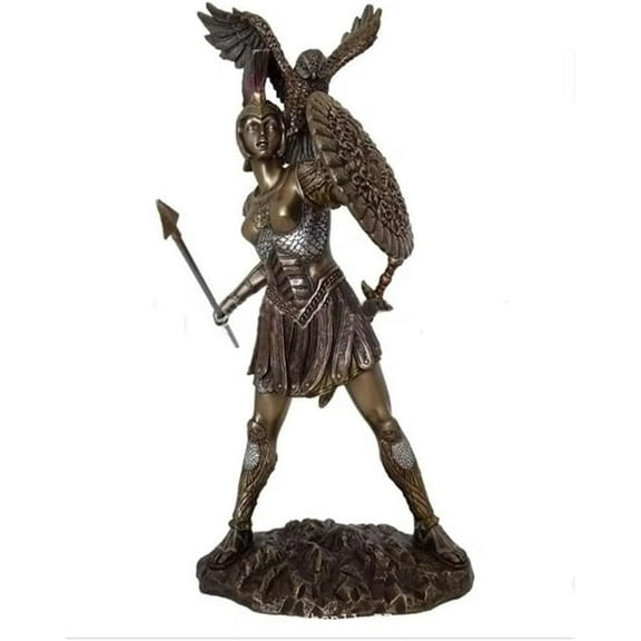 Mythology Athena Owl Statue,Myth Wisdom Goddess Sculpture Resin Statue Altar for Home Altar Witch Statue,Desk Decoration